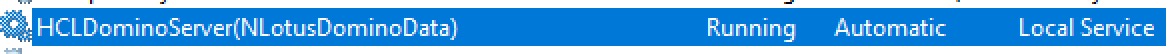 Services App - HCL Domino Service Running